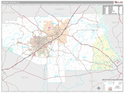 Auburn-Opelika Wall Map Premium Style